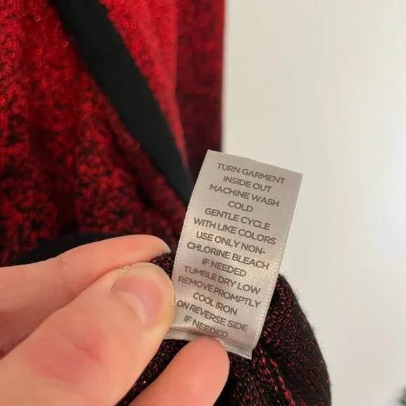 AVENUE Plus Size Red Metallic Black Ombre Twin Set Twinset Top Cardigan Sweater - Picture 8 of 11